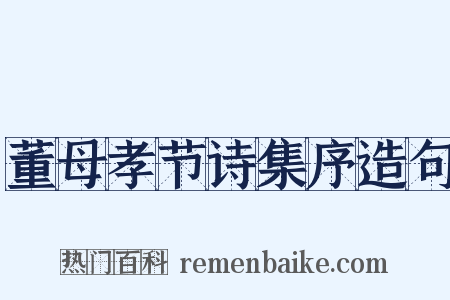 董母孝节诗集序造句是什么意思的图片